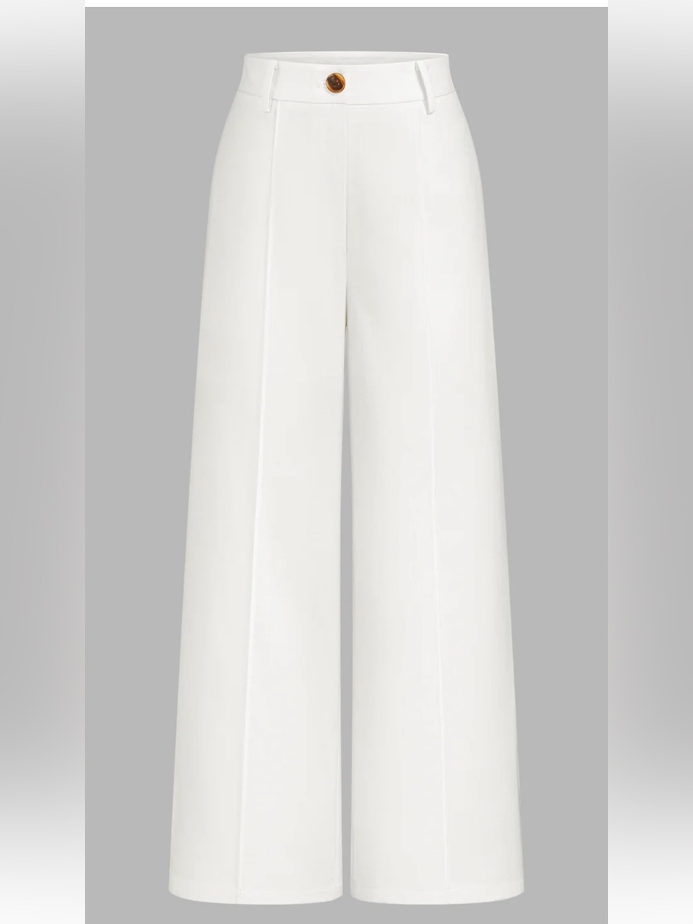 Commense Linen Blend Mid-Waist Wide Leg Pants